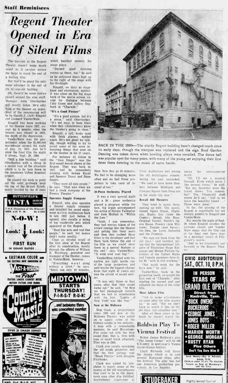 Regent Theatre - Sept 1964 Article (newer photo)